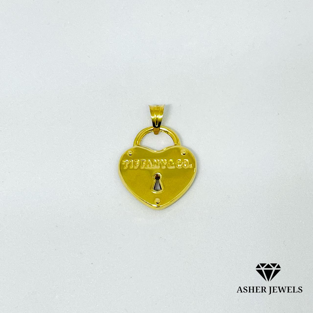 Flat Tiffany Heart Padlock Pendant